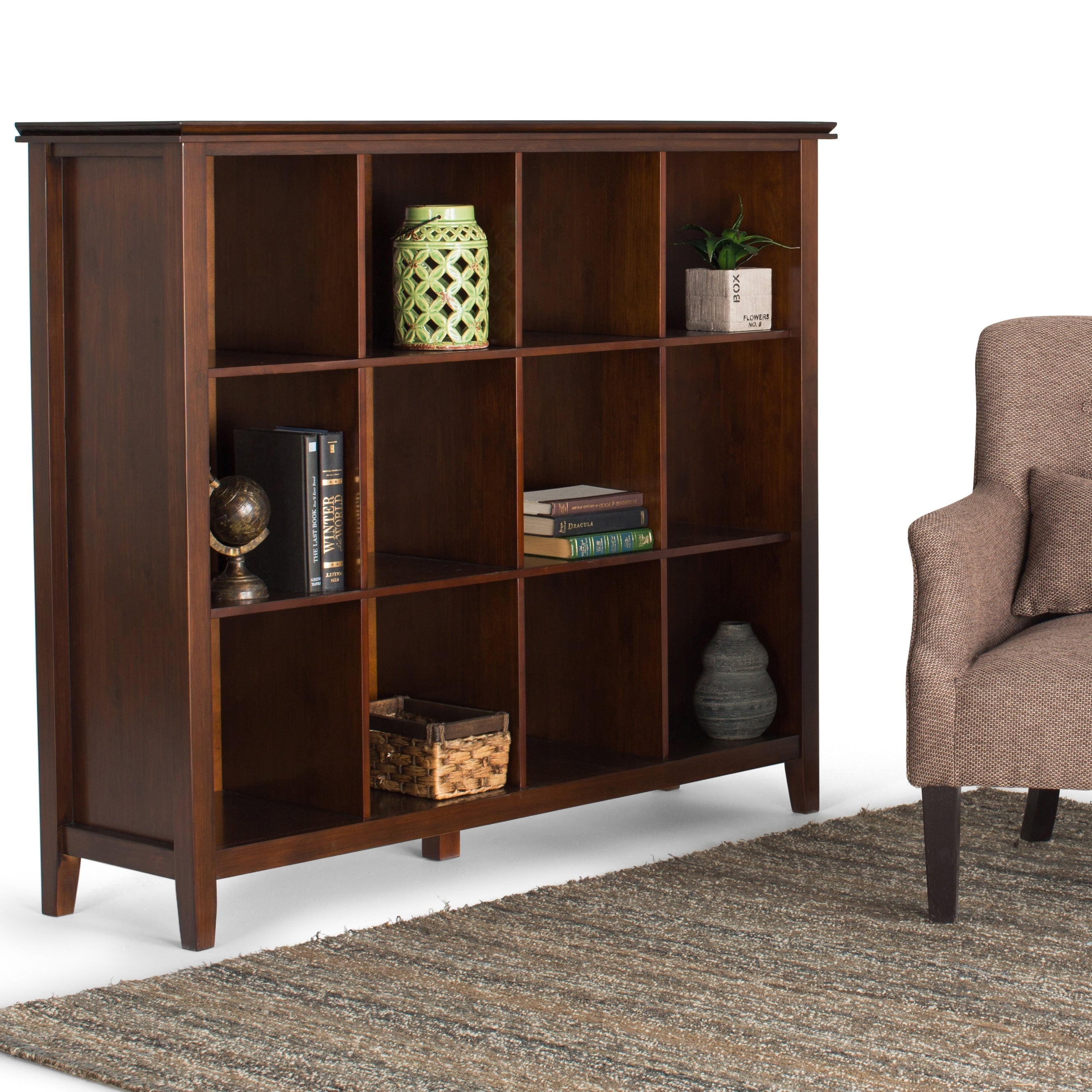 Wyndenhall Stratford Auburn Brown 12 Cube Bookcase And Storage Unit