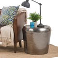 Wyndenhall Suzanne Metal Accent Side End Table In Antique Silver