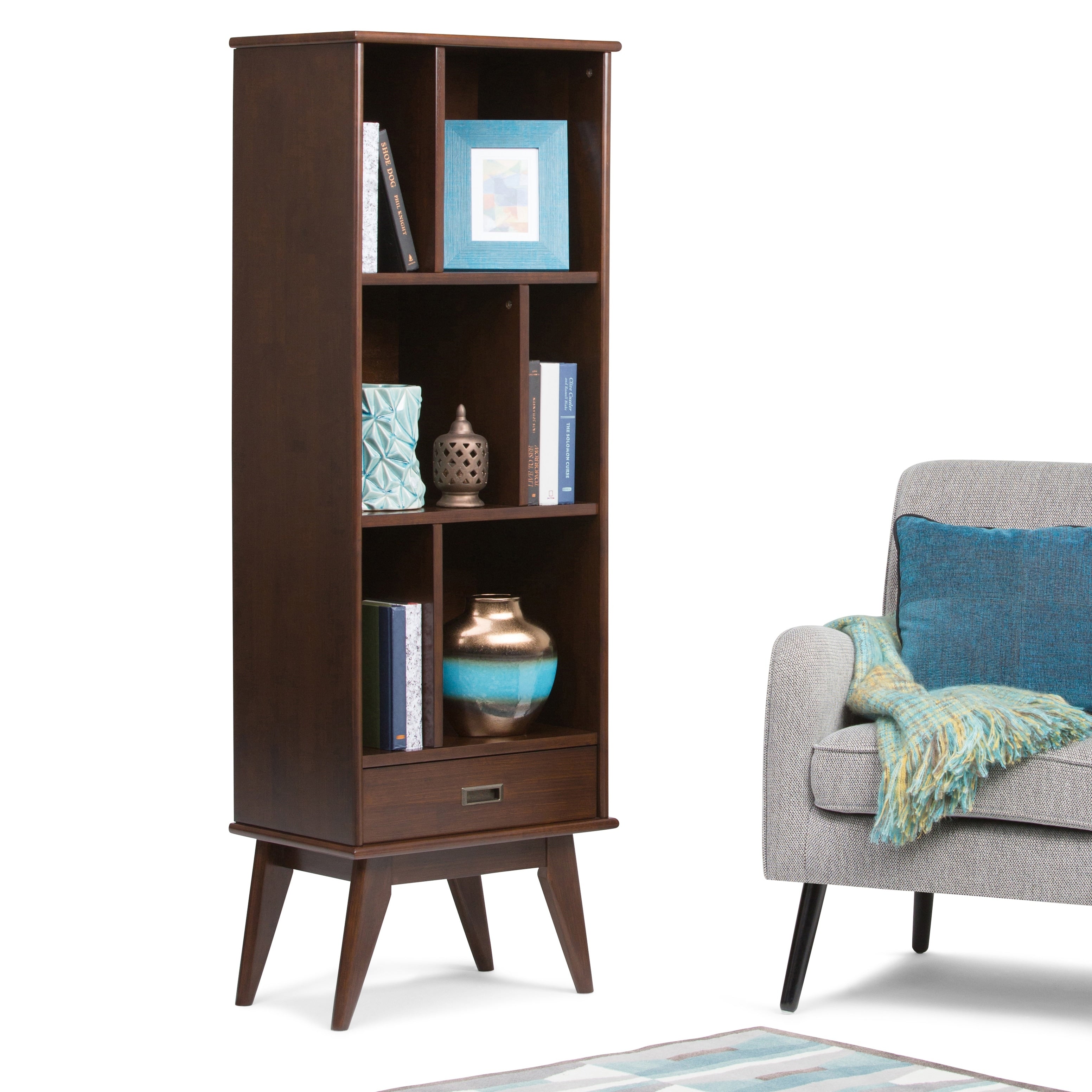 Wyndenhall Tierney Mid Century Solid Hardwood Bookcase And Storage Unit