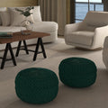 Wyndenhall Vanessa Velvet Round Pouf In Navy