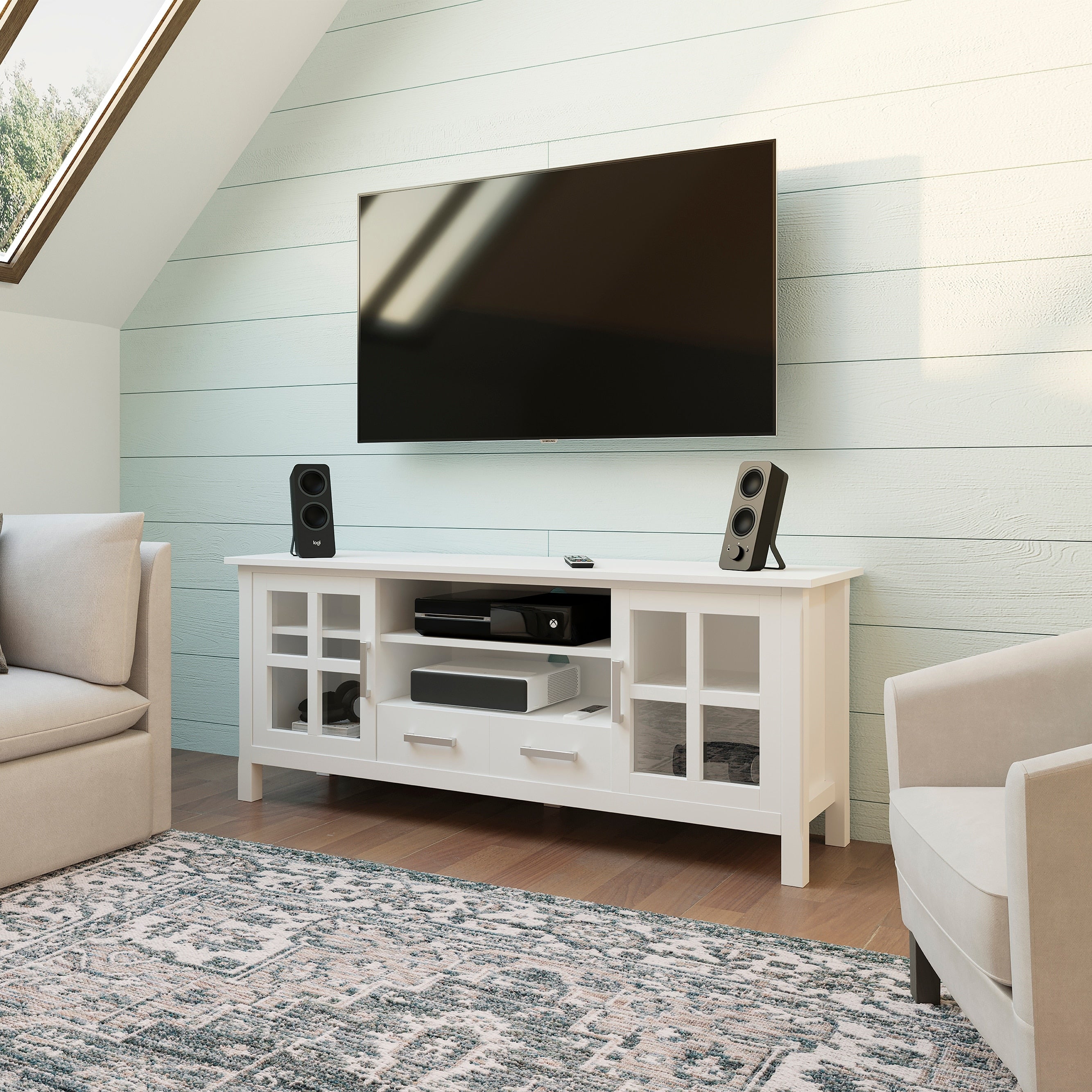 Wyndenhall Waterloo Solid Wood 60 Inch Wide Contemporary Tv Media Stand For Tvs Up To 65 Inches 60 Inches Wide