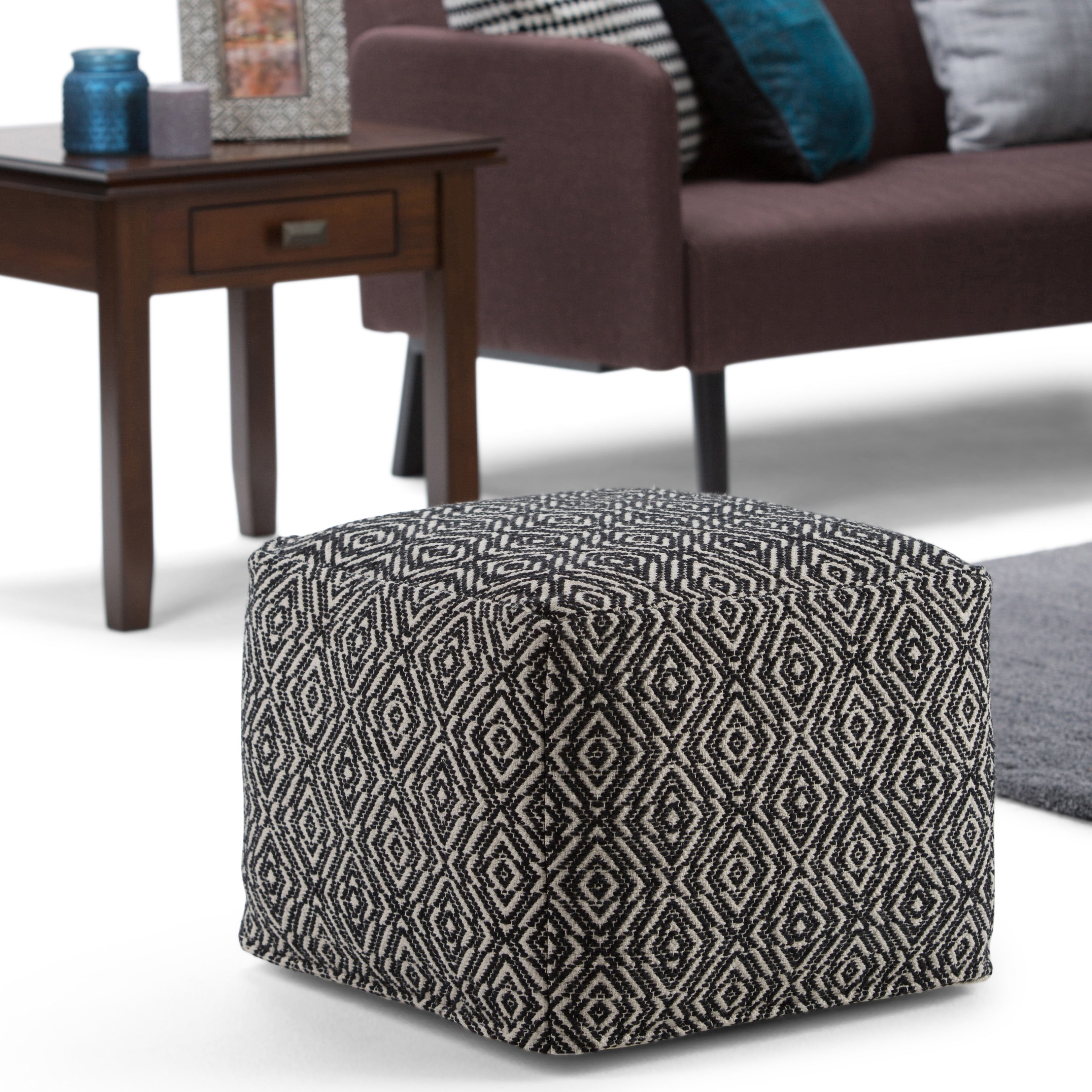 Wyndenhall Wentworth Patterned Square Pouf