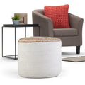 Wyndenhall Winslet Contemporary Round Braided Pouf In Natural Cotton