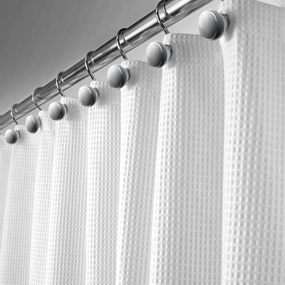 Waffle Shower Curtain White Includes Peva Liner 72X72 Inch