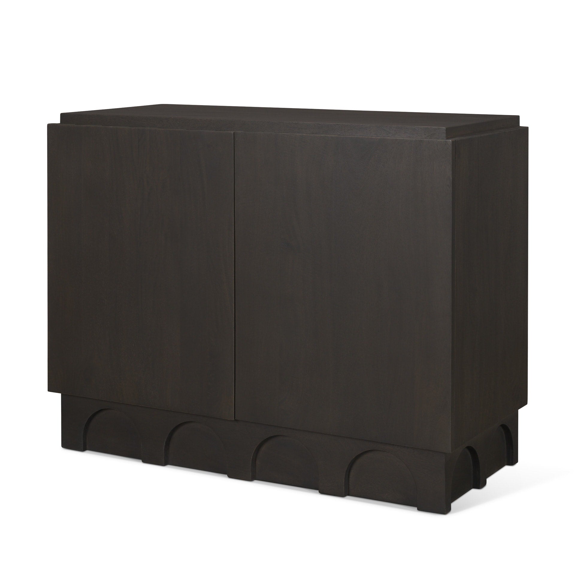 Wagner Dark Brown Wood W Arched Design Accent Cabinet