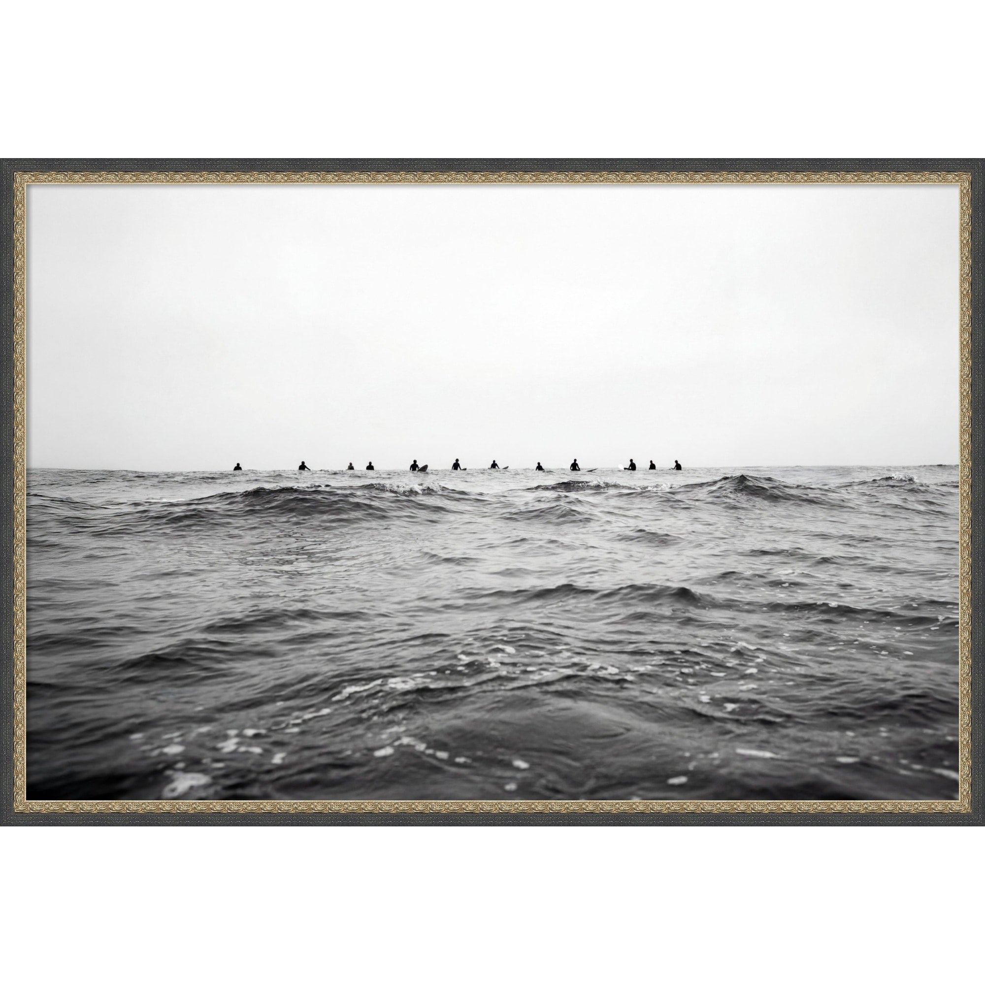 Waiting On The Wave By Kathrin Pienaar Framed Mounted Canvas Wall Art Print