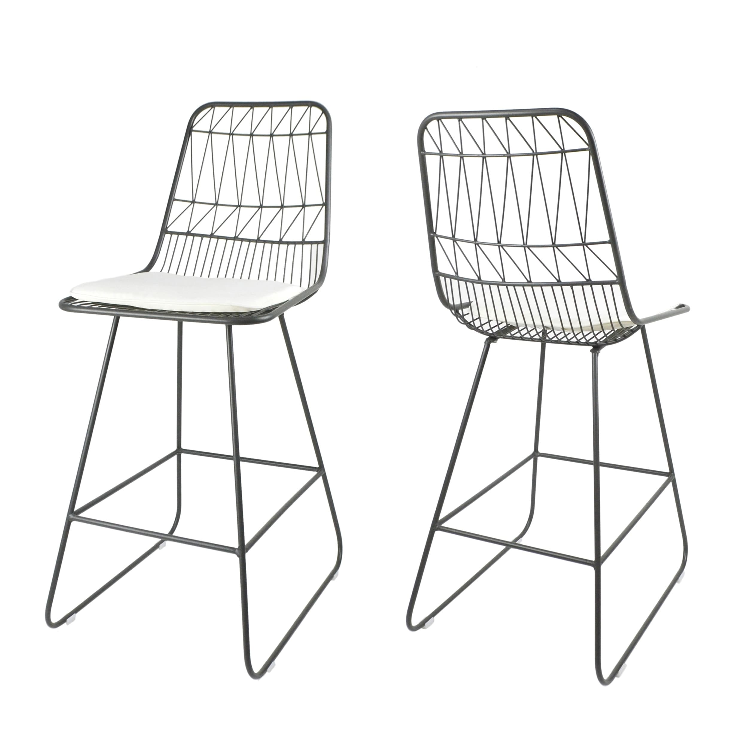 Walcott Modern 26 Seats Geometric Counter Stools Set Of 2 By Christopher Knight Home