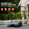 Walk Behind Hand Push Floor Sweeper Angle Height Adjustable Folding Handle