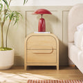 Walker Edison Modern Curved Wood 2 Drawer Nightstand