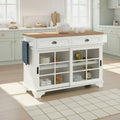 Walker Edison Modern Free Standing Kitchen Island With Drawers White