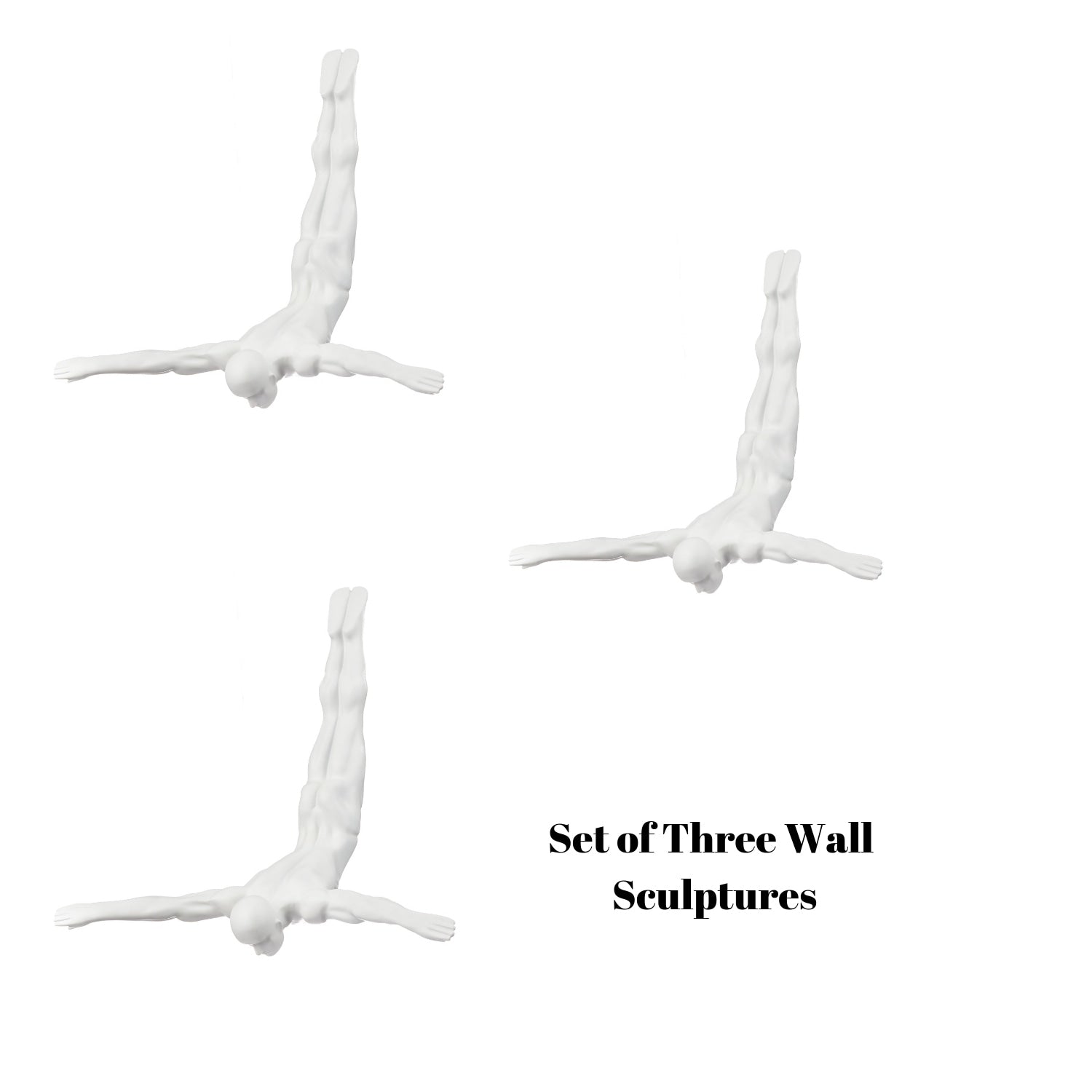 Wall Art Diving Man Matt White