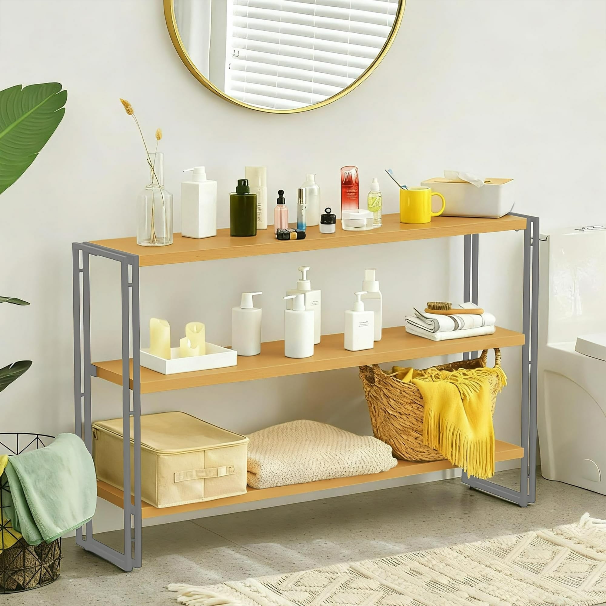 Wall Ladder Shelf 3 Tier Tree Bookshelf 47 W Small Bookshelf