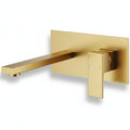 Wall Mount Faucet For Bathroom Sink Or Bathtub Single Handle2 Holes Brass Rough In Valve Included Brushed Gold