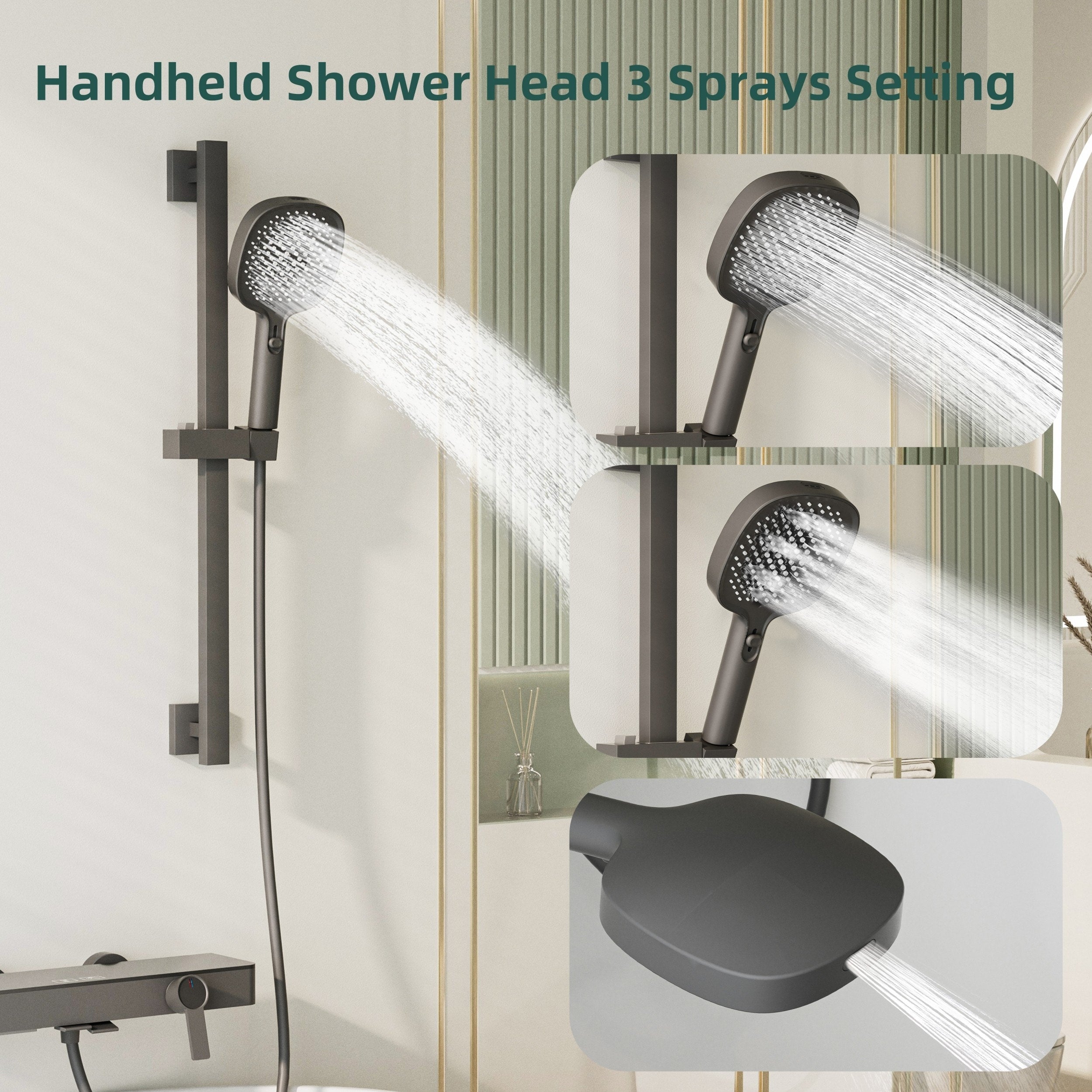 Wall Mount Tub Filler Faucet With Hand Shower