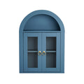 Wall Mounted Arched Cabinet With Glass Doors Light And Adjustable Shelves For Laundry Room Bathroom Kitchen
