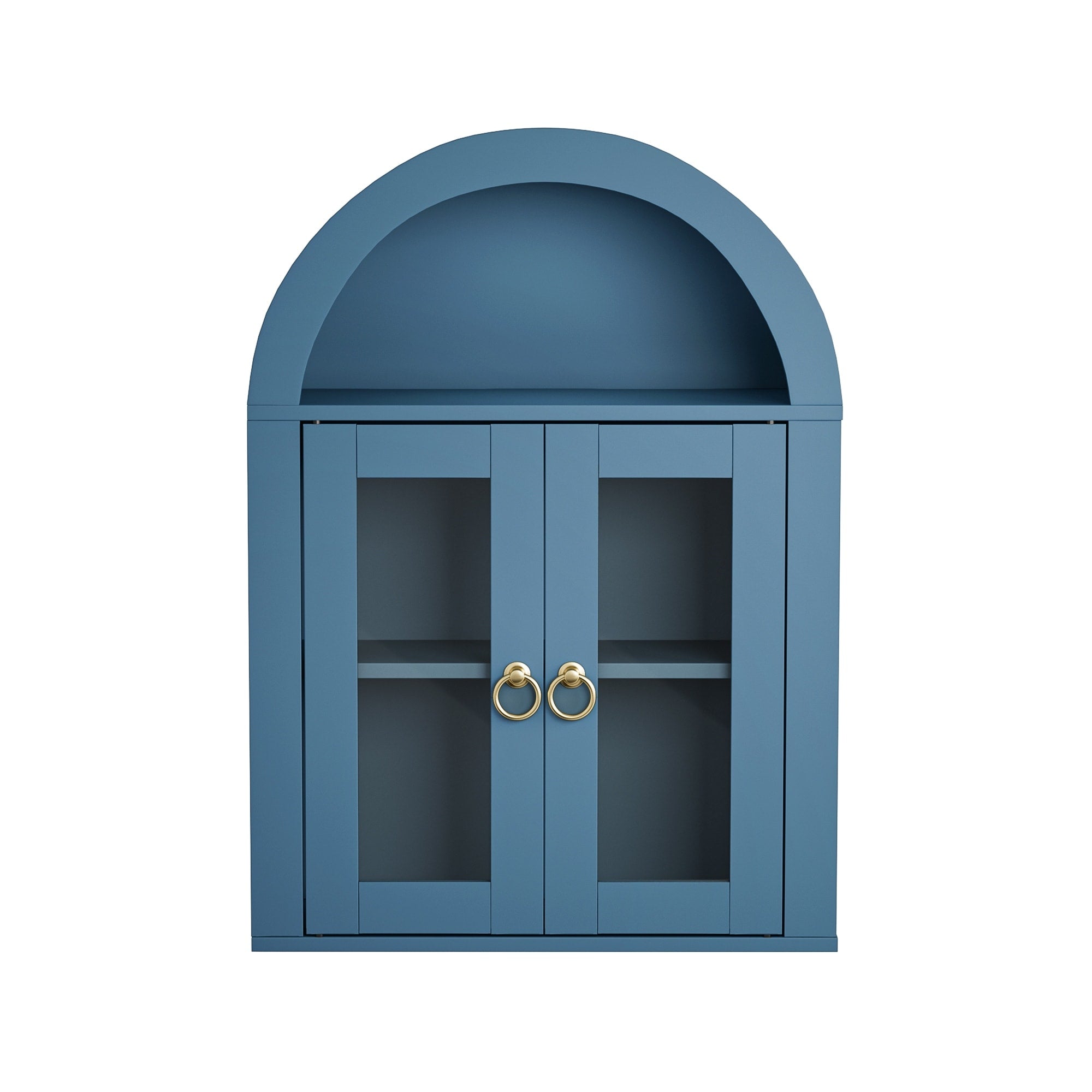Wall Mounted Arched Cabinet With Glass Doors Light And Adjustable Shelves For Laundry Room Bathroom Kitchen