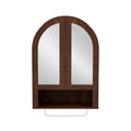 Wall Mounted Arched Cabinet With Mirrored Doors And Adjustable Shelves For Laundry Room Bathroom Kitchen