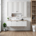Wall Mounted Bathroom Cabinet 5 Adjustable Shelves Storage Unit Open Display Medicine Cabinet With Soft Close Hinges