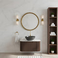 Wall Mounted Bathroom Vanity With Black Bowl Ceramic Basin