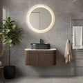 Wall Mounted Bathroom Vanity With Black Oval Ceramic Basin