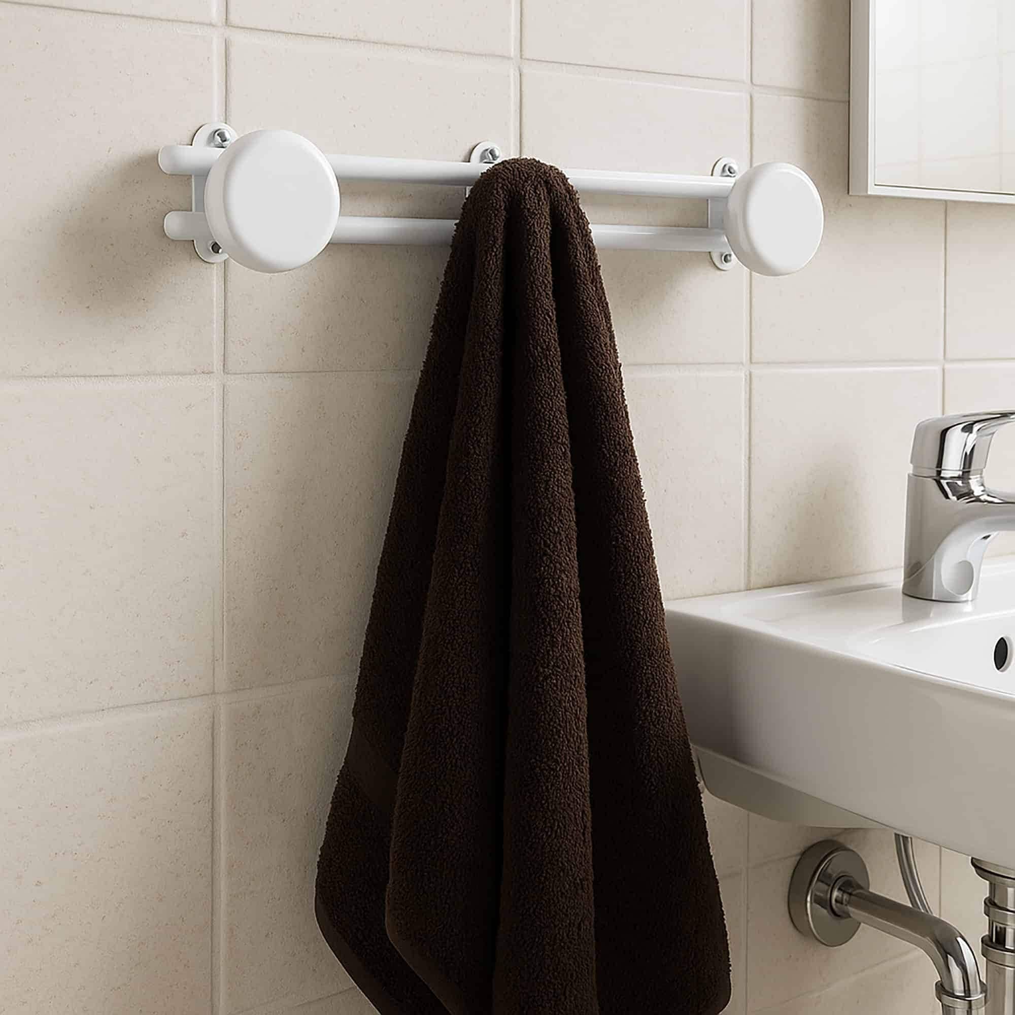 Wall Mounted Coat And Hat 3 Hooks Rail Rack White Or Chrome