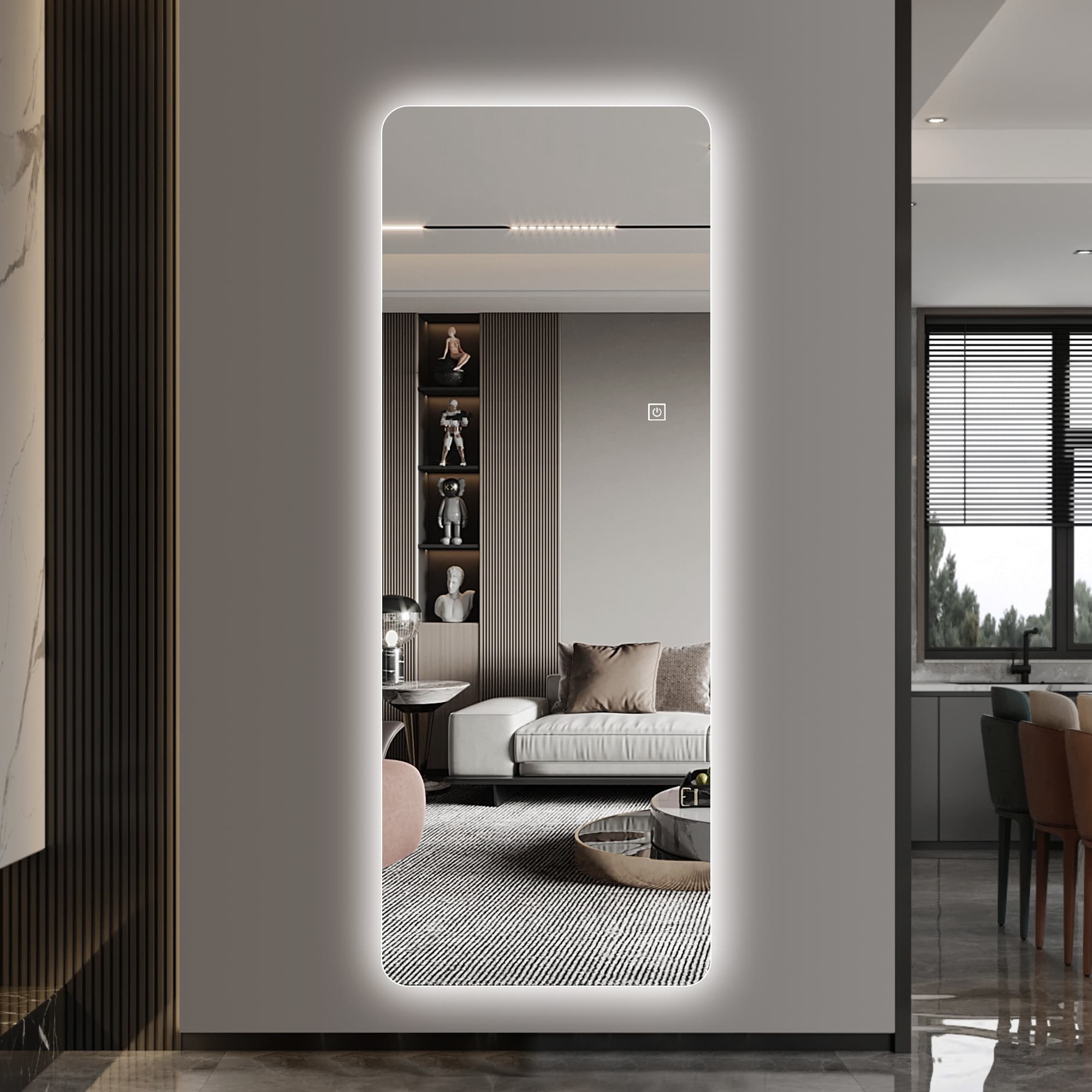 Wall Mounted Rectangular Led Full Length Mirror 63 24