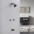 Wall Mounted Shower System With Tub Spout Double Handle Shower Faucet Set With Rough In Valve