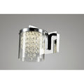 Led Wall Sconce With Chrome Metal Frame And Crystal Accents