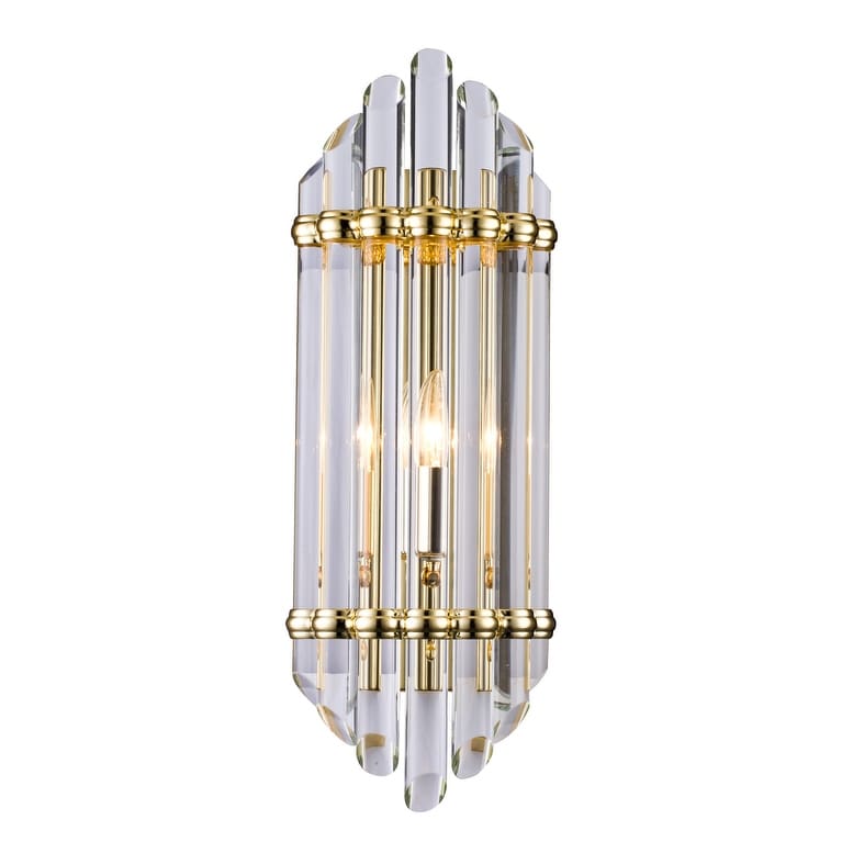 Gold Metal Wall Sconce With Glass Rod