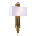Antique Brass Rod Wall Sconce With Shade