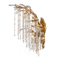 Gold Metal Wall Sconce With Crystal Accents