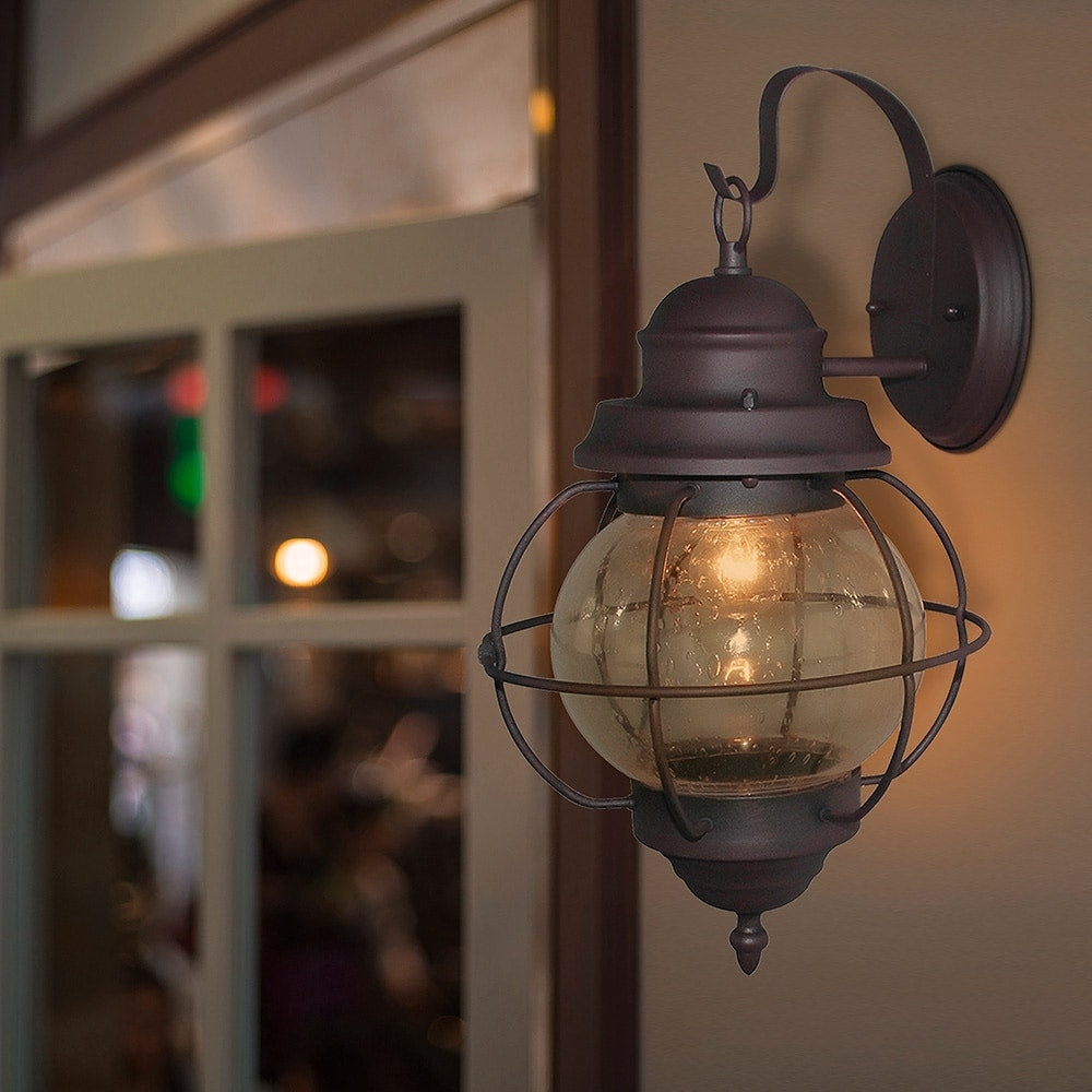 Havenside Home Kustatan Wall Sconce 1 Light Outdoor Bronze Wall Lamp