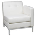Wall St. Faux Leather And Chrome Right Arm Chair