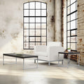 Osp Home Furnishings Wall Street Coffee Table In Chrome And Black Finish