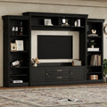 Wall Unit Tv Stand With Bridge For Tvs Up To 70 Farmhouse Entertainment Center With Bookshelves Drawers For Living Room