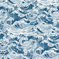 Wallpops Crashing Waves Navy Peel And Stick Wallpaper