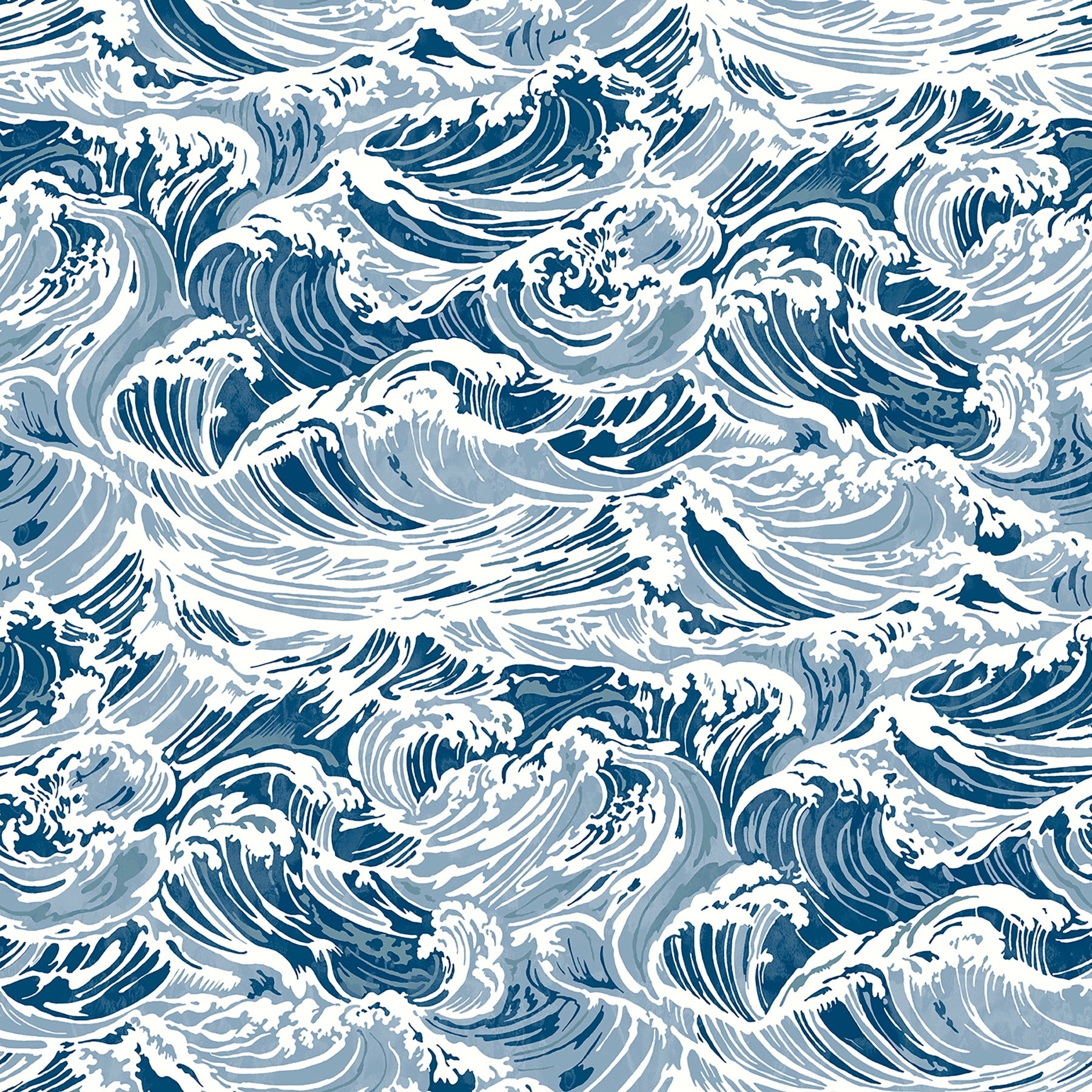 Wallpops Crashing Waves Navy Peel And Stick Wallpaper