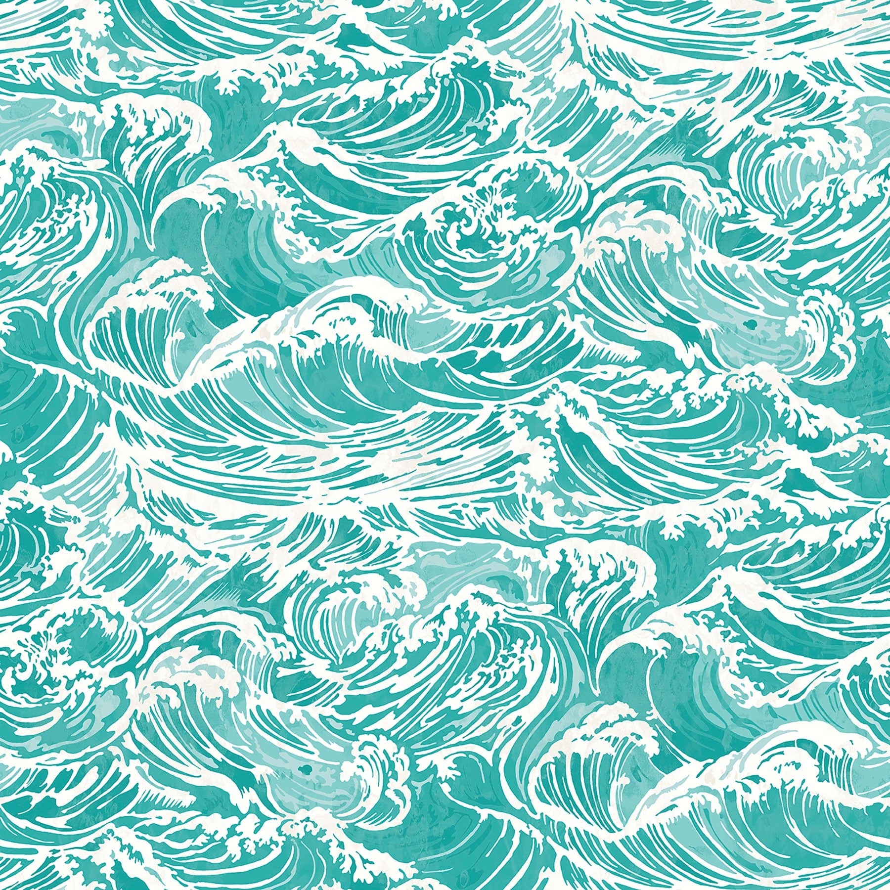 Wallpops Crashing Waves Teal Peel And Stick Wallpaper