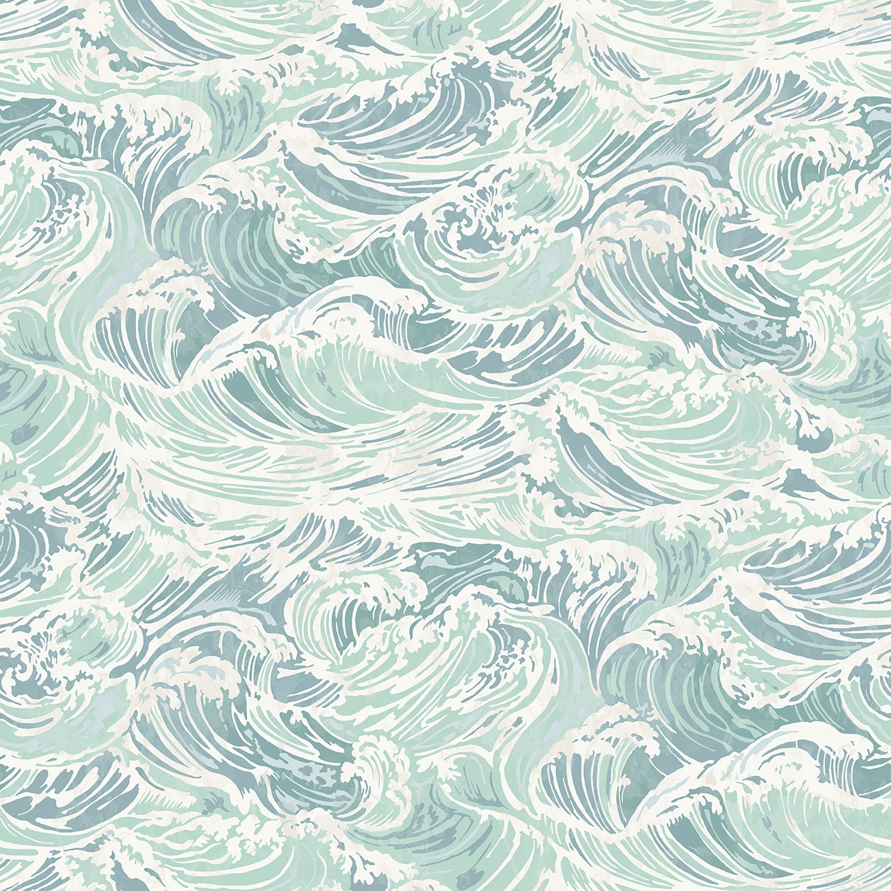 Wallpops Crashing Waves Turquoise Peel And Stick Wallpaper