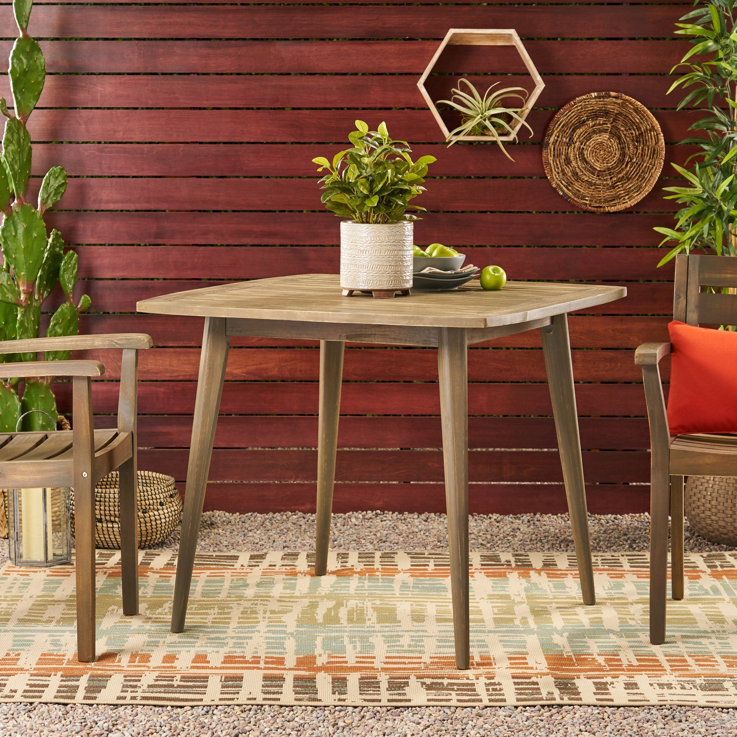 Wallace Indoor Square Acacia Wood Dining Table By Christopher Knight Home