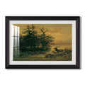 Wallowing Deer On The C 1850 Friedrich Gauermann Custom Framed Print