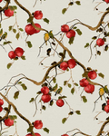 Pomegranate Birds Grasscloth Wallpaper Swatch by Nathan Turner