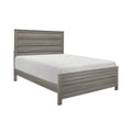 Waln King Bed Horizontal Slats On Headboard And Footboard Dark Gray Wood
