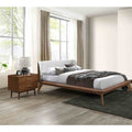 Walnut Finish 3Pc Bedroom Furniture Set Modern