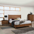 Walnut Finish 3Pc Modern Bedroom Furniture Set