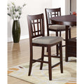 Walnut Finish Counter Height Dining Chairs Open Square Backrest