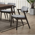 Walnut Finish Dining Chairs Angled Legs Supportive Back