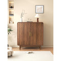 Walnut Finish Carved Side Cabinet And Dining Cabinet With Storage Function And Adjustable Shelves Decorative Cabinet