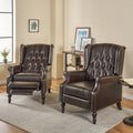 Walter Contemporary Tufted Bonded Leather Recliner Set Of 2 By Christopher Knight Home