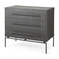 Mercana Ward Brown Wood Metal 3 Drawer Cabinet
